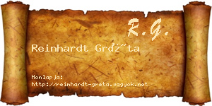 Reinhardt Gréta névjegykártya